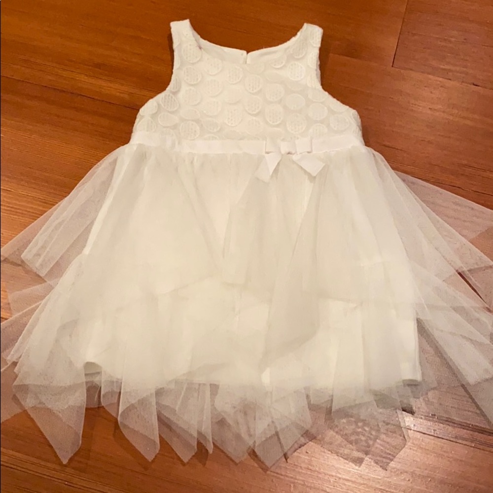 White tulle dress.